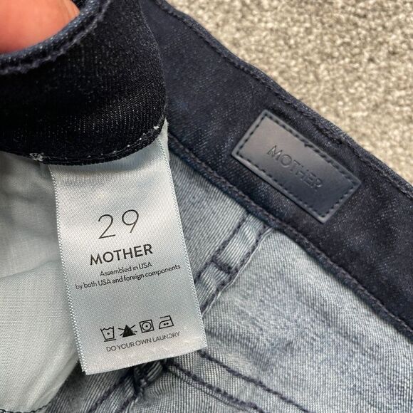 Mother Jeans Adult 29 Blue Dark Wash Dazzler Ankle Mid Rise Stretch Ladies - Picture 5 of 16